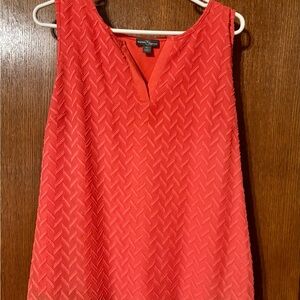 Market & Spruce Orange Sleeveless Blouse with Textured Design